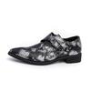 Men Printing Monks Loafers Shoes Wedding Party Shoes Casual Formal Business Leather Dress Prom Nightclub Shoes Plus Size