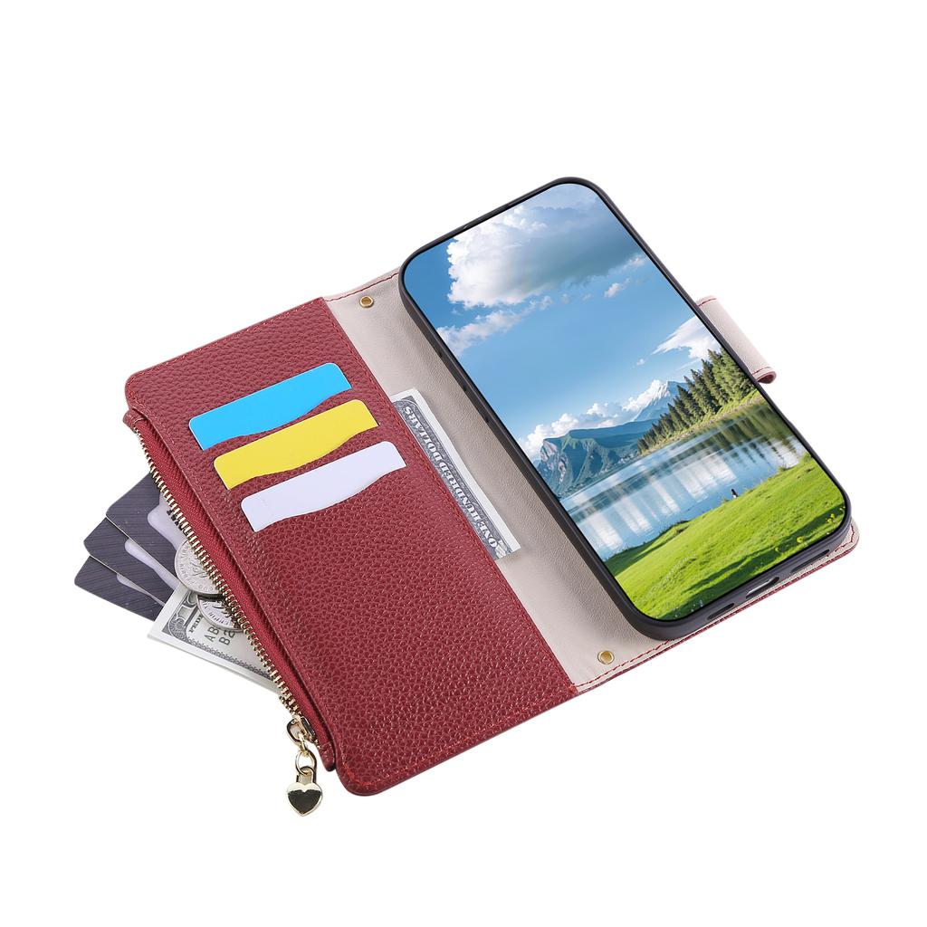 For Xiaomi 17 Pro Wallet Case with Strap/Multiple Card Slots Solid Color Leather Stand Phone Cover