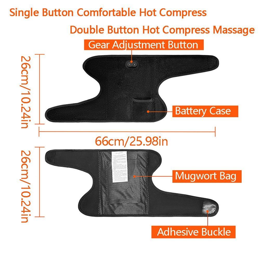 3 in 1 Heated Knee Wrap Black Heating Vibration Massager Heated Knee Brace Arthritis Prevention