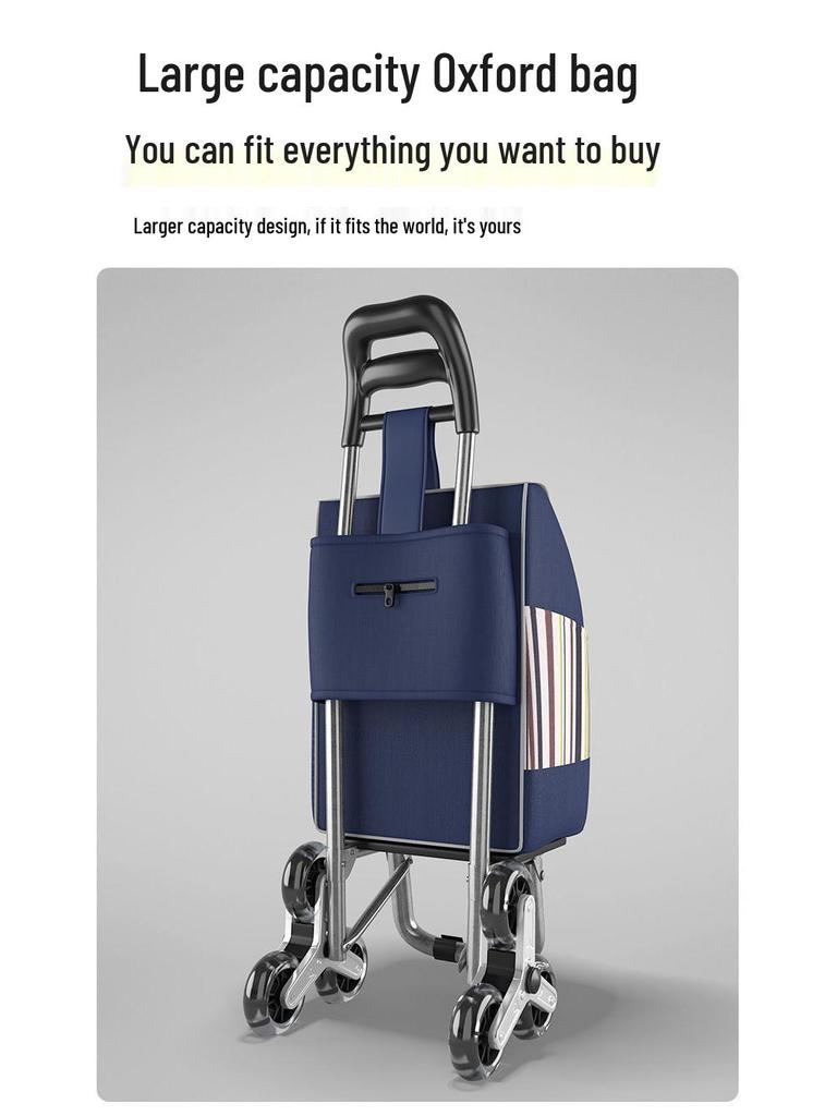 Folding Stair Climbing Shopping Cart: Portable Luggage Trailer & Small Hand Truck for Elderly and Grocery Use