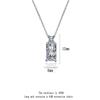 925 Sterling Silver Simple Multi-color Rectangular Zircon Pendant Necklace Anniversary Birthday Wedding Party Gift