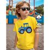 Mărimi Europene Tricou cu Mânecă Scurtă pentru Băieți, Design Imprimat, Model cu Tractor Albastru, Mânecă Scurtă, Îmbrăcăminte Casual de Vară, Confortabil de Purtat