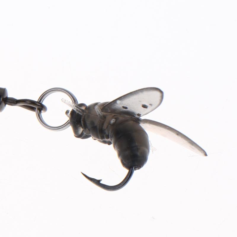 5Pcs Fly Spinning Propeller Metal Sequins Insect Soft Bait Micro Fishing Flies Fly Fishing Hook Trout Bass Fishing Lure Baits