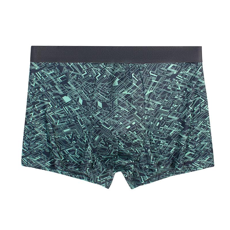 Men's Printed Underwear Comfortable and Breathable Elastic Flat Underwear Square Underwear