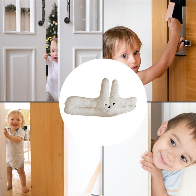 Door Finger Safety Guard Anti-Pinch Finger Pinch Guard Protector Proofing Children Door Stopper Anti-Collision Soft Bear/Rabbit