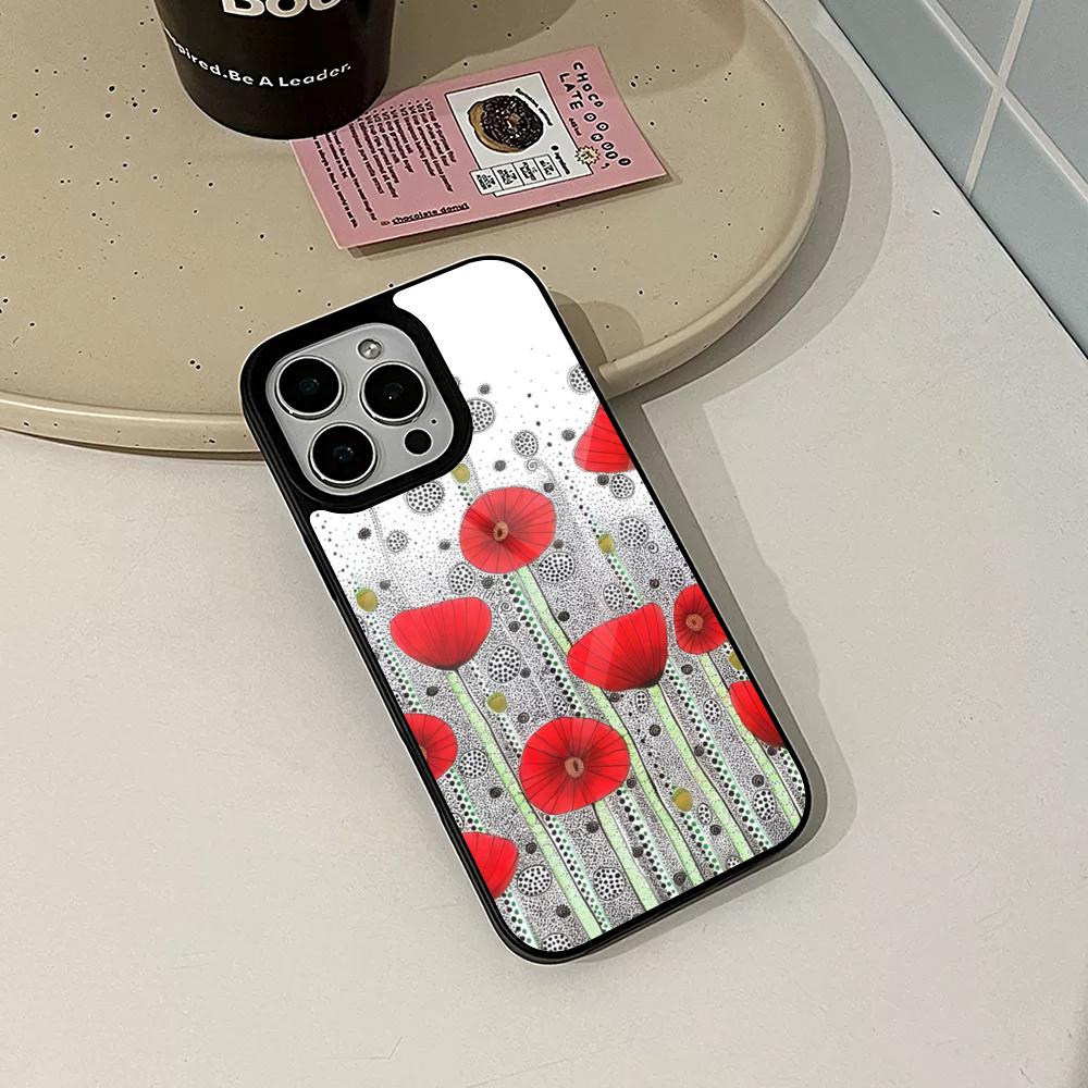 Yayoi Kusama Phone Case for Iphone 17 16 15 14 Air 13 12 11 Pro Max Mini Plus Fundas Shell PC+TPU Cover