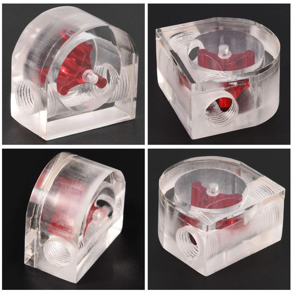 G1/4 Thread Flow Meter Sturdy Red Indicator Water Cooling Flow Meter Transparent Water Cooling System Flow Meter