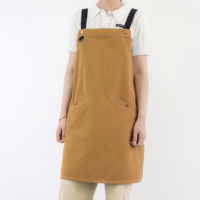 Custom Logo Pure Cotton Waist Apron for BBQ, Hot Pot, Restaurant, and Kitchen Waitstaff
