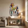 Iron Iron Wall Sculpture Colorful Metal Cat Wall Art Home Artwork Wall Decoration  Outdoor