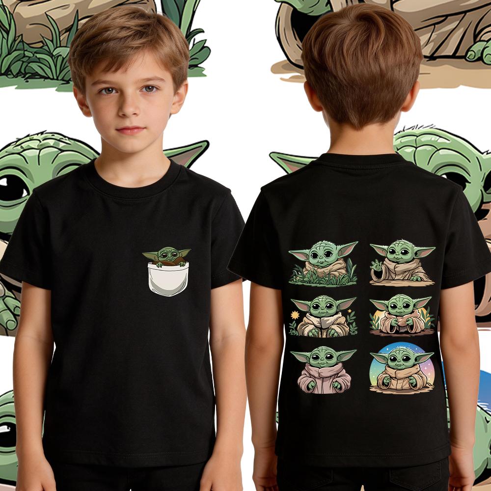 Boys Star Wars Yoda Tshirt Cotton Casual Kids T Shirt Toddler Short Sleeve Summer Clothing for Child