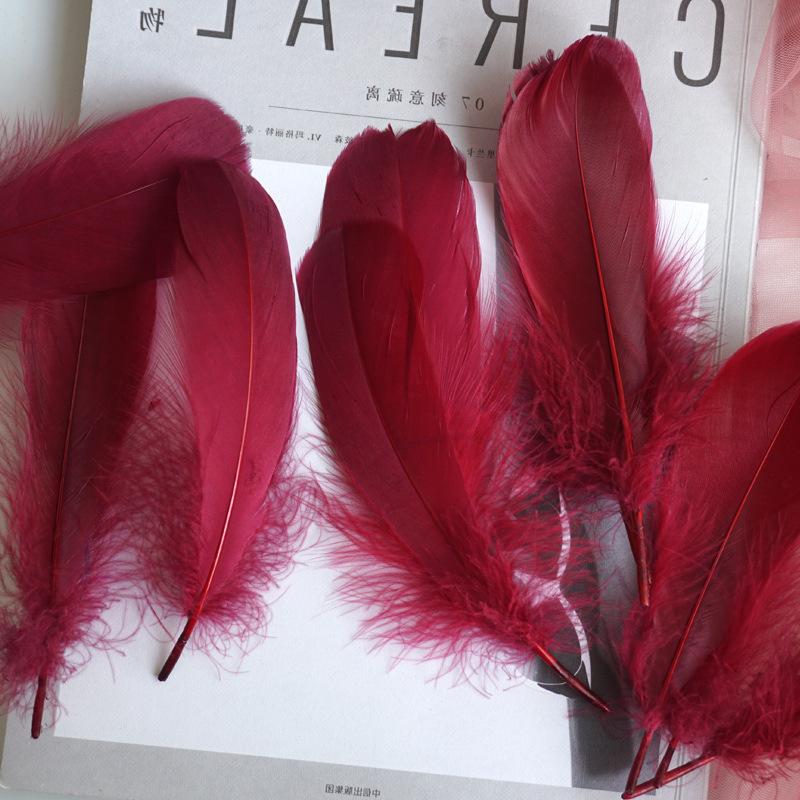 50Pcs Goose Feather Soft Big Floating Diy Sunflower Wall Decoration Dream Catcher Wing Decoration Handmade Material Colored Cat Stick Feather