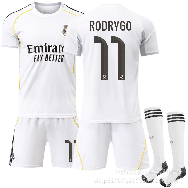 (#11 Rodrygo) 25-26 Real Madrid host La Liga Football Jersey for Kids and Adults