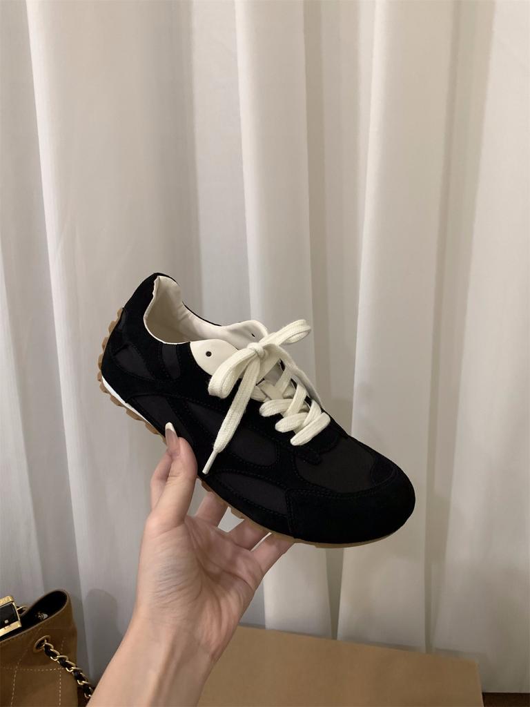 Color Matching German Training Shoes Women's Shoes 2025 New Spring and Autumn Ugly Cute Big Head Shoes Casual Sports Shoes Little White Shoes