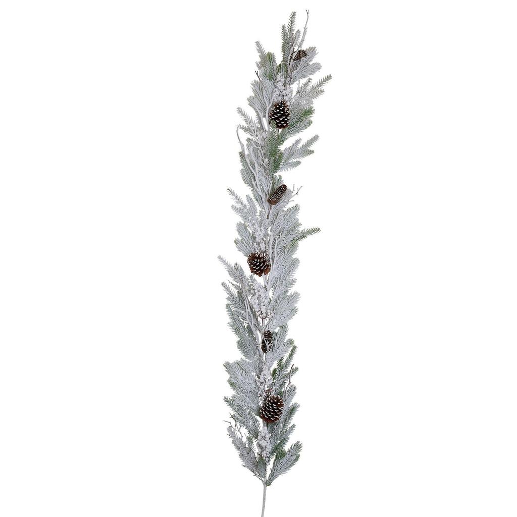 Snowy Pine Foliage & Cone Garland - 65