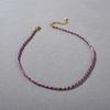 Copper Plated 18K Real Gold Dopamine Purple Gemstone Contrasting Color Pearl Beaded Collarbone Chain Summer Must Enter Necklace