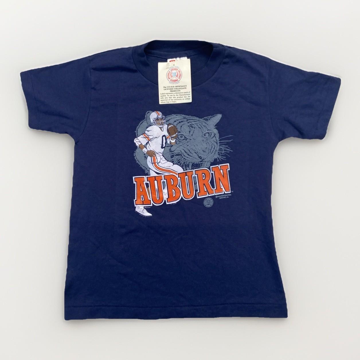 Vintage Auburn Tigers Shirt Youth M Blue Cotton 90s War Eagle Hanes Kids XL