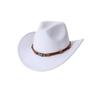Men's casual western cowboy hat with skull accessory, British style felt hat, all-season wool jazz hat