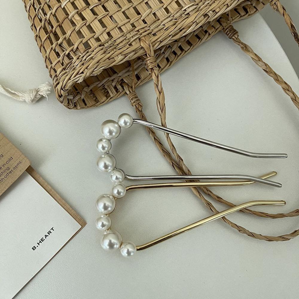 Elegant Fashion U Shaped Ornaments Headdress Pearl Hair Sticks Hair Fork Hairpin Hair Accessories