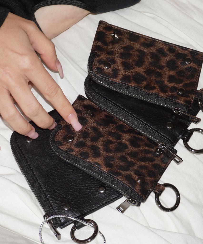 Sloppiepie Leather Keyring Card Wallet [Black]