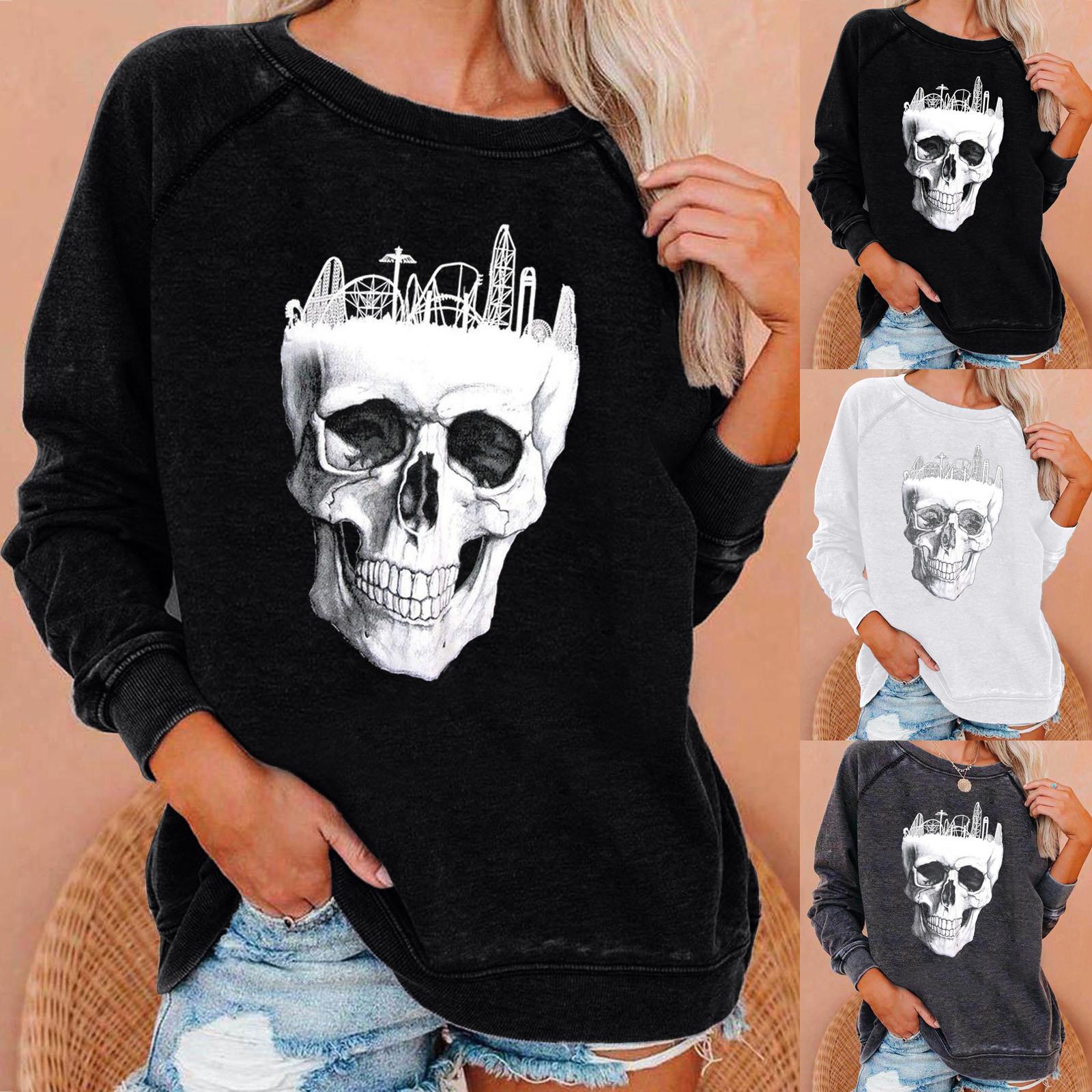 

Модные женские повседневные однотонные топы с круглым вырезом и длинными рукавами с буквенным принтом