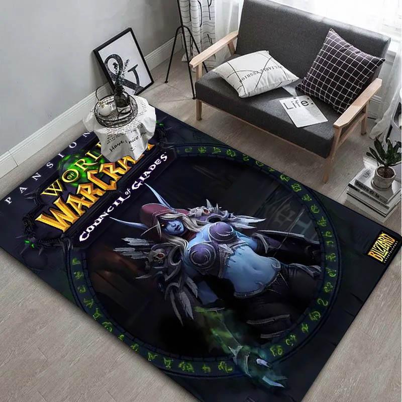 3D W-World Of W-warcraft Video Game Art Carpet Rug Art for Room Decor Home Sofa Halloween Gifts Game Area Rug Non-slip Floor Mat