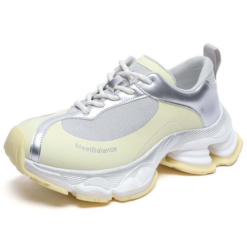 Dad Shoes Mädchen 2025 Neu Dicksohlige Vielseitige Höhenvergrößernde Mesh Atmungsaktive Sneaker Leichte Weichsohlige Ultraleichte Freizeitschuhe