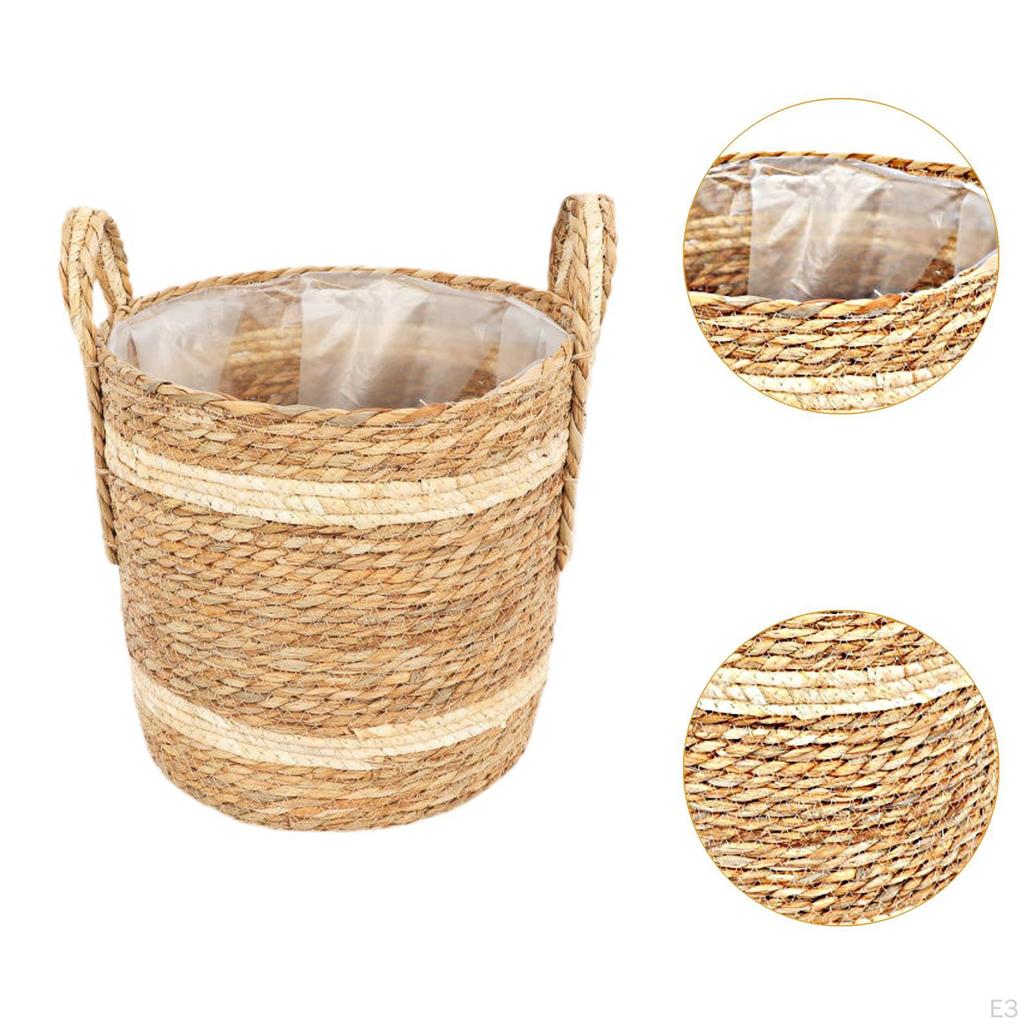 Gewebter Pflanzkorb, Blumentopf-Abdeckung, multifunktionaler Aufbewahrungsbehälter für künstliche Pflanzen zu Hause