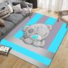 Tatty Teddy Flannel Pattern Square Carpet,Area Rug,Carpet Rug for Living Room Bedroom Sofa Playroom Decor,Non-slip Floor Mat