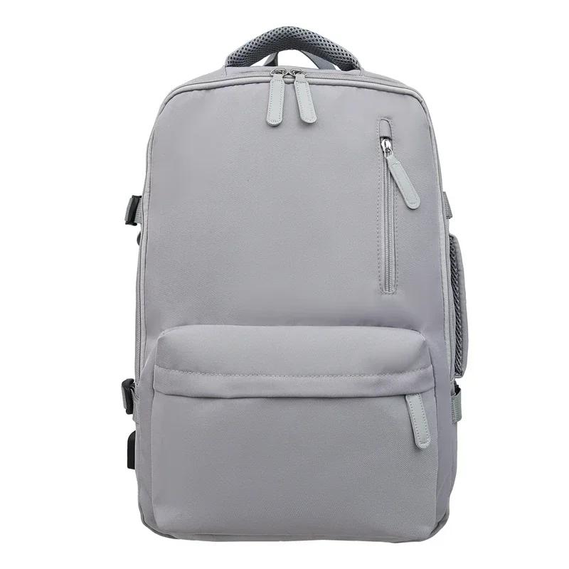 Solid Expand The Capacity Of The Backpack 2024 High Quality Couple Of School Bag Lady Business Travel Computer Backpack