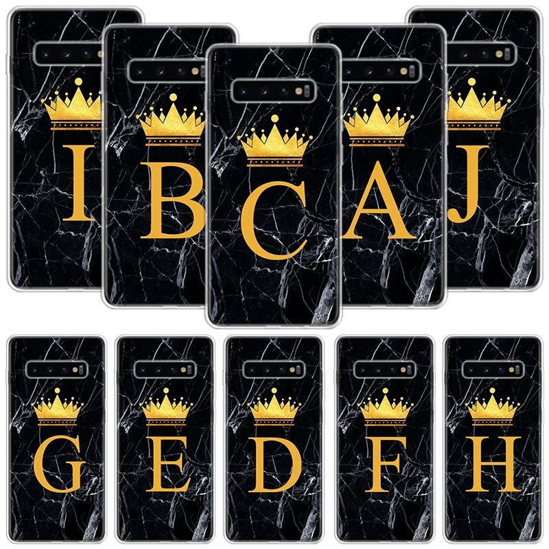 26 Letter Crown Custom A Phone Case For Samsung Galaxy S26 S25 Edge S24 S23 FE S22 Ultra S21 Plus S20 + Fundas Cover Coque Galax