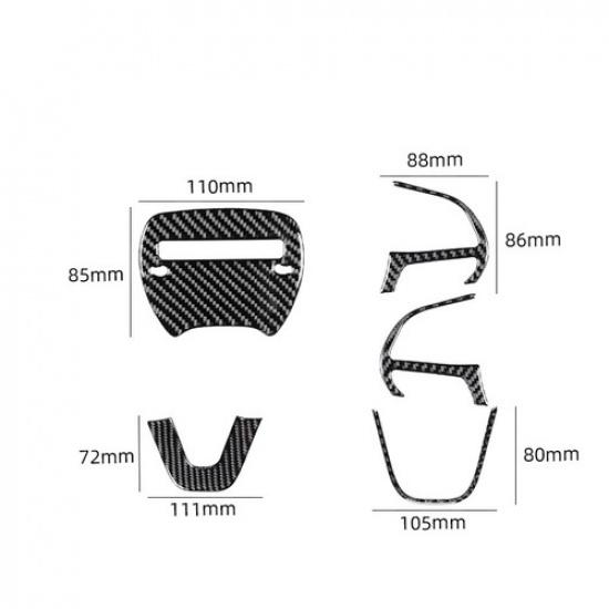 5pcs Carbon Fiber Car Steering Wheel Decor Cover for Dodge Charger 2015-