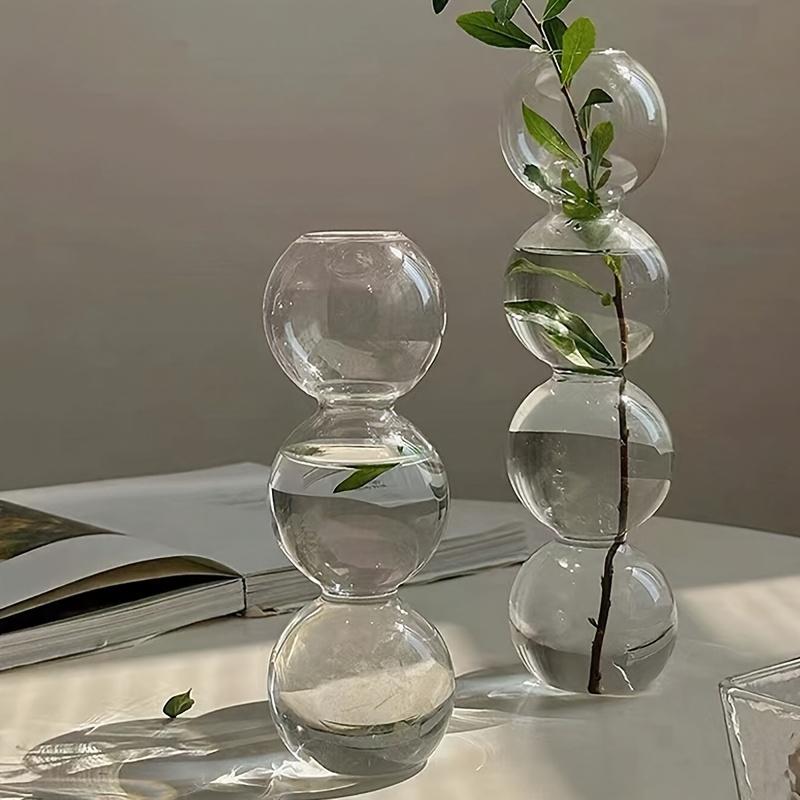 Clear Glass Bubble Hydroponic Vase Cute Style Unique Floral Vase Creative Globose Vase For Wedding Table Centerpieces Home Decor