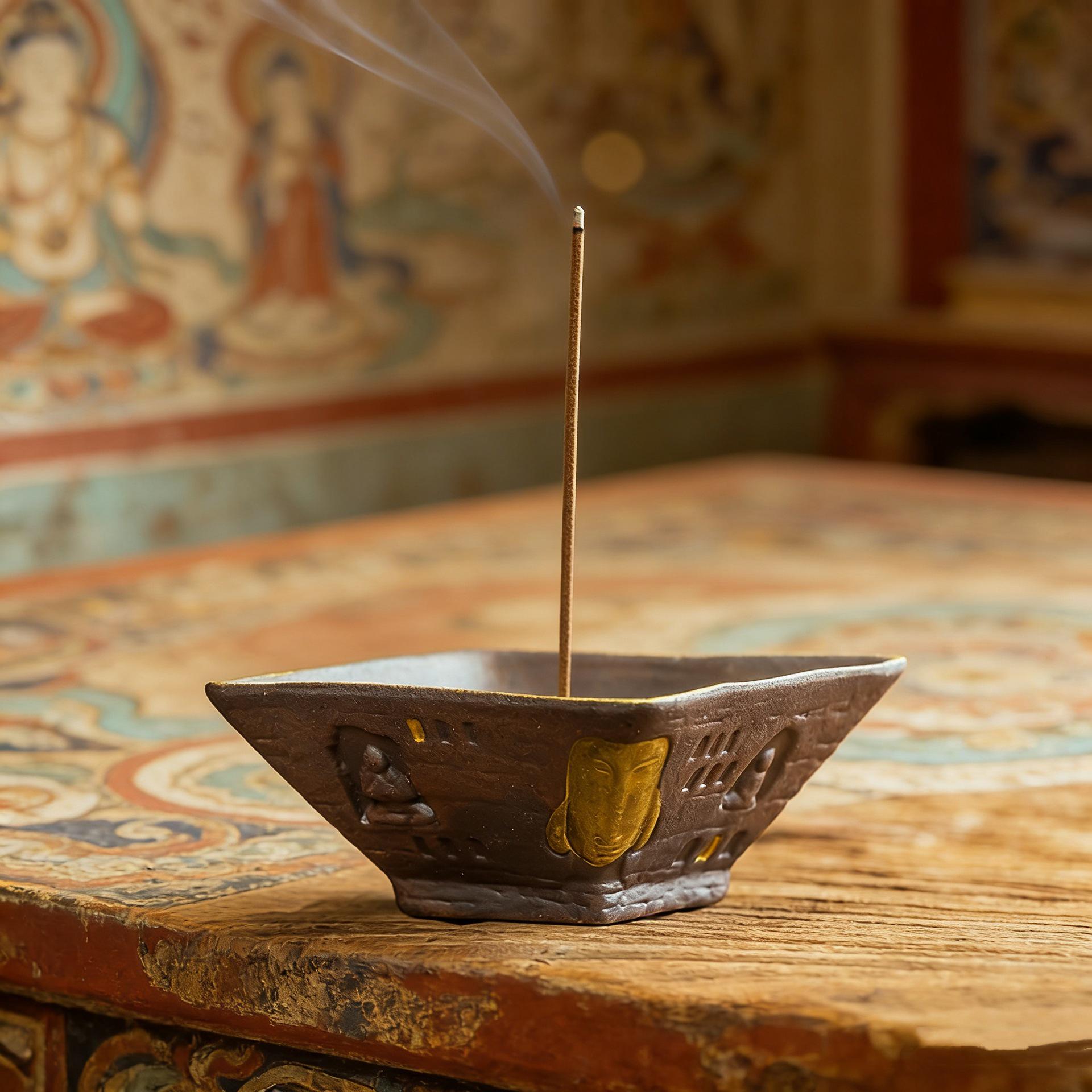 Dunhuang Retro Ceramic Incense Holder - Zen Sandalwood & Agarwood Ornament