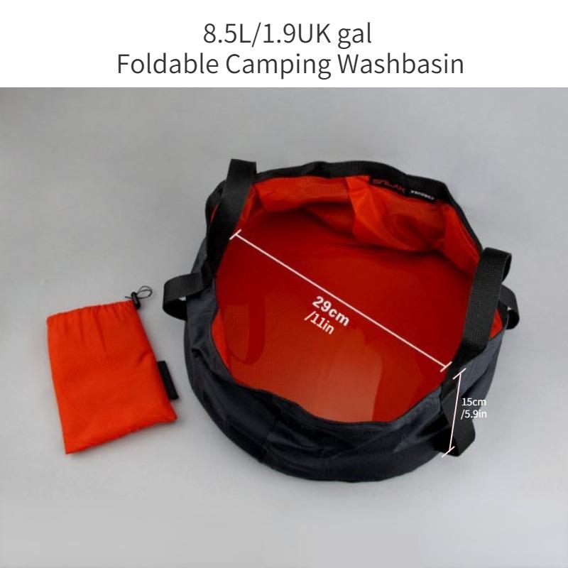 8,5L Bärbar Utomhusresor Vikbar Vikbar Camping Handfat Hink Skål Diskbänk Tvättpåse Vattenhink Ultralätt