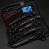 7.0-inch Black Baked Paint 5-piece Pet Grooming Scissors Set with Comb and Clippers