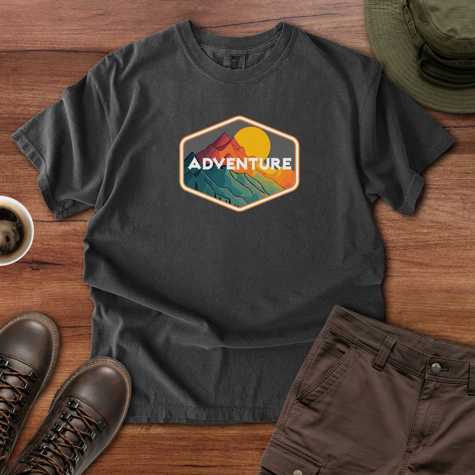 Hiking Nature Adventure Comfort Colors 1717 T-Shirt, Adventure Mountain Graphic Tee, Retro Nature Hiking Shirt S