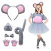 Children Mouse Costume Accessories Mouse Ears Headband Tail Mouse Costume Set for Halloween Christmas Parties for Adults