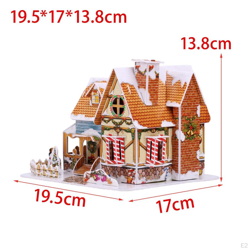 Christmas DIY Puzzle Children 3D Building Model Dollhouse for Teens Adults