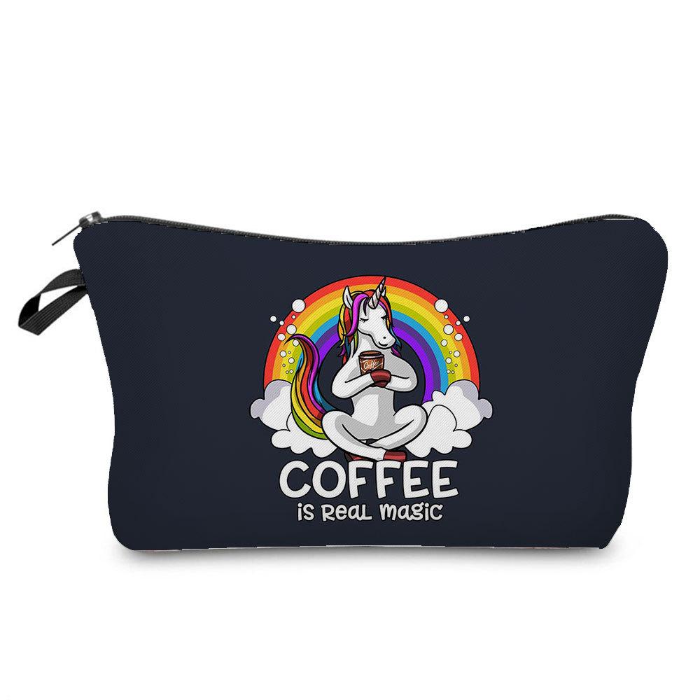 Women Unicorn Print Cosmetic Bag Toiletries Organize Travel Storage Case  6422