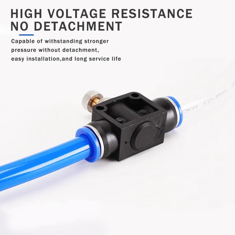 Pneumatic Airflow Regulator 4mm 6mm 8mm 10mm 12mm OD Hose Tube Gas Flow Adjust Valve Connector Fitting Air Speed Controller Ventilation Valves 4