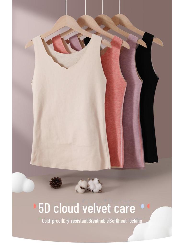 Velvet-Lined Sleeveless Heated Vest for Women - Ideal Autumn/Winter Layer for Middle-Aged and Elderly