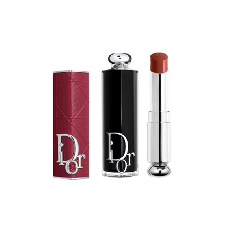 DIOR Lipstick Charming lipstick fashion case #burgundy cannage pattern 524 peach milk cover красный