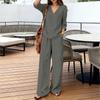 2026 Women's Spring New, Amazon Cross-border Europe and America, Fashion Casual Loose Solid Color Wide Leg Pants Set