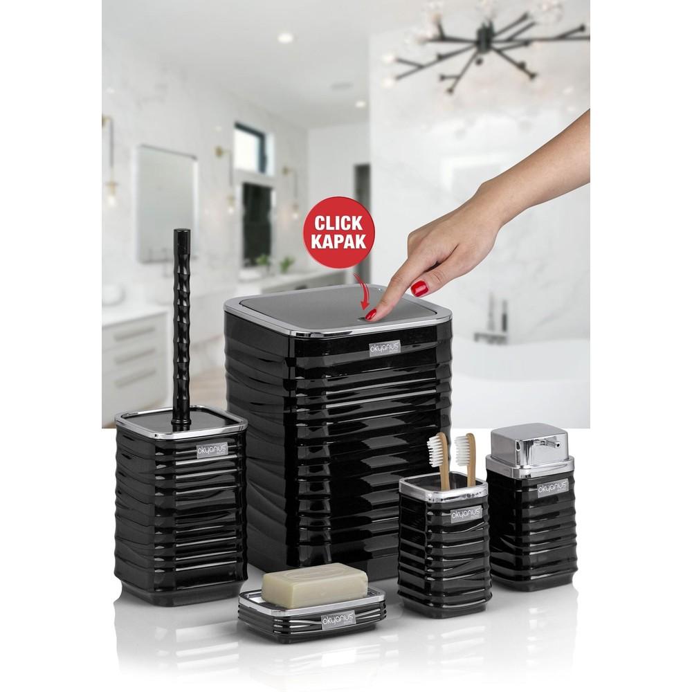 

Набор для ванной комнаты Luna Black Chrome Square из 5 предметов