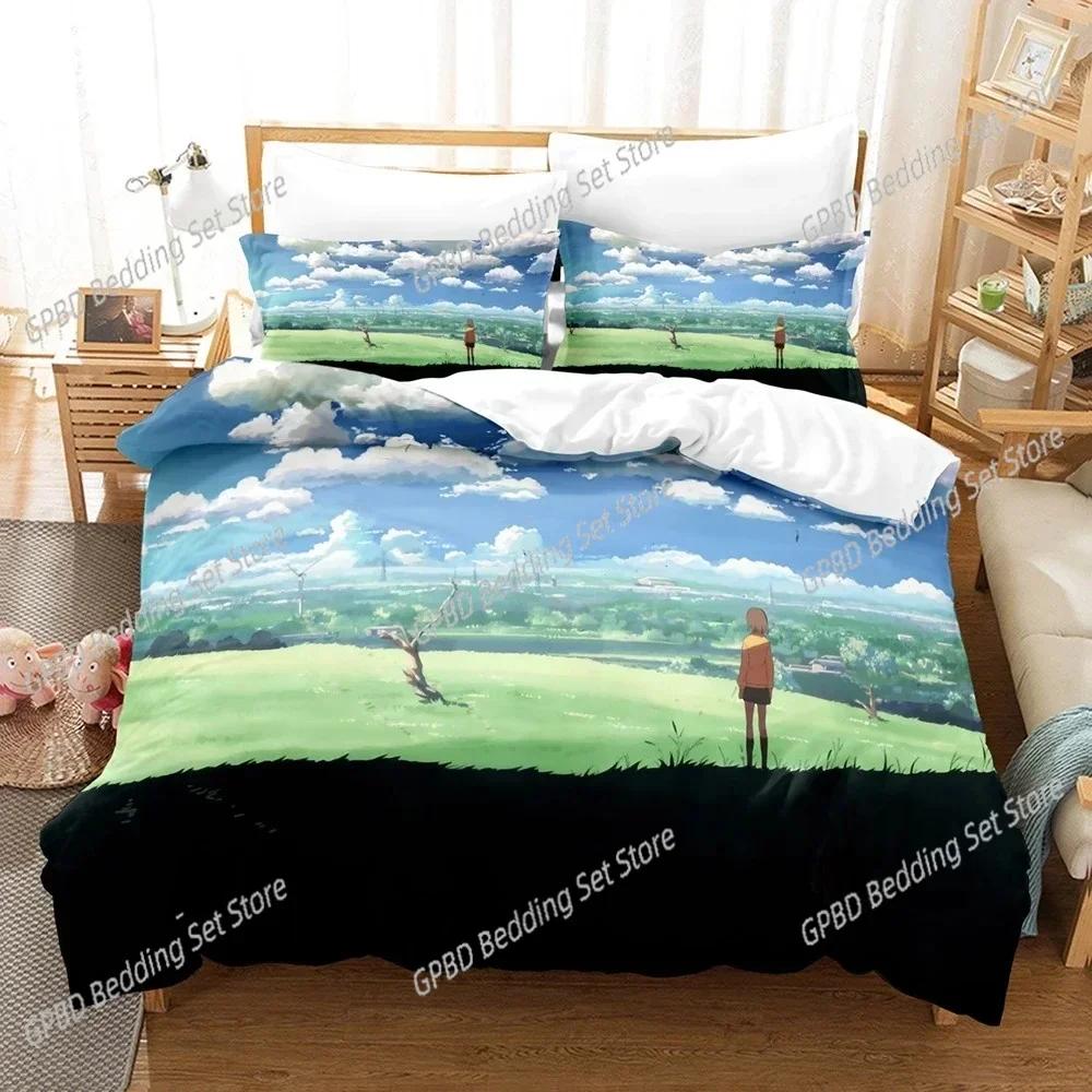 Luxury New 3D Print Japan 3D Anime 5 Centimeters Per Second Bedding Sets Duvet Cover Set Full Queen King Bedclothes Bed Linen