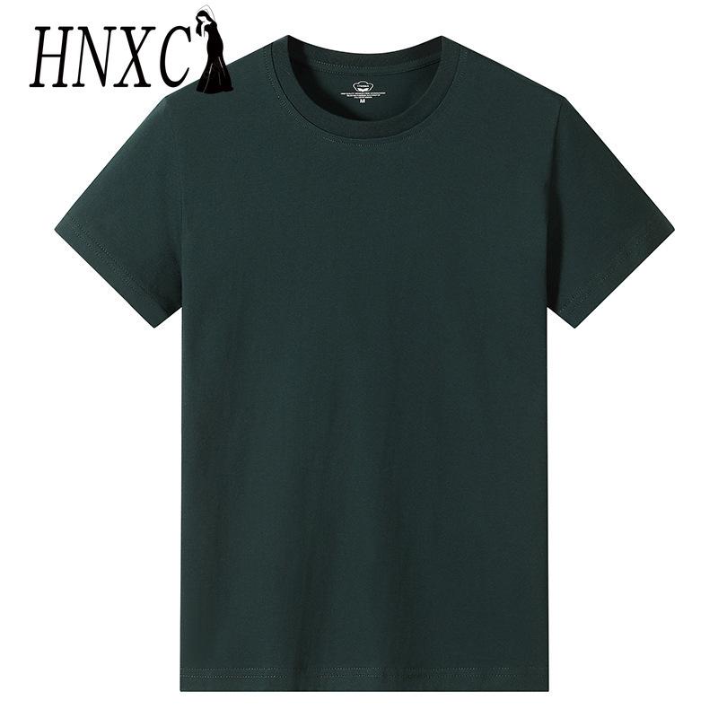 HNXC Kortermet t-skjorte i bomull for menn mote løs halvermet skjorte med trykt medfølende skjorte