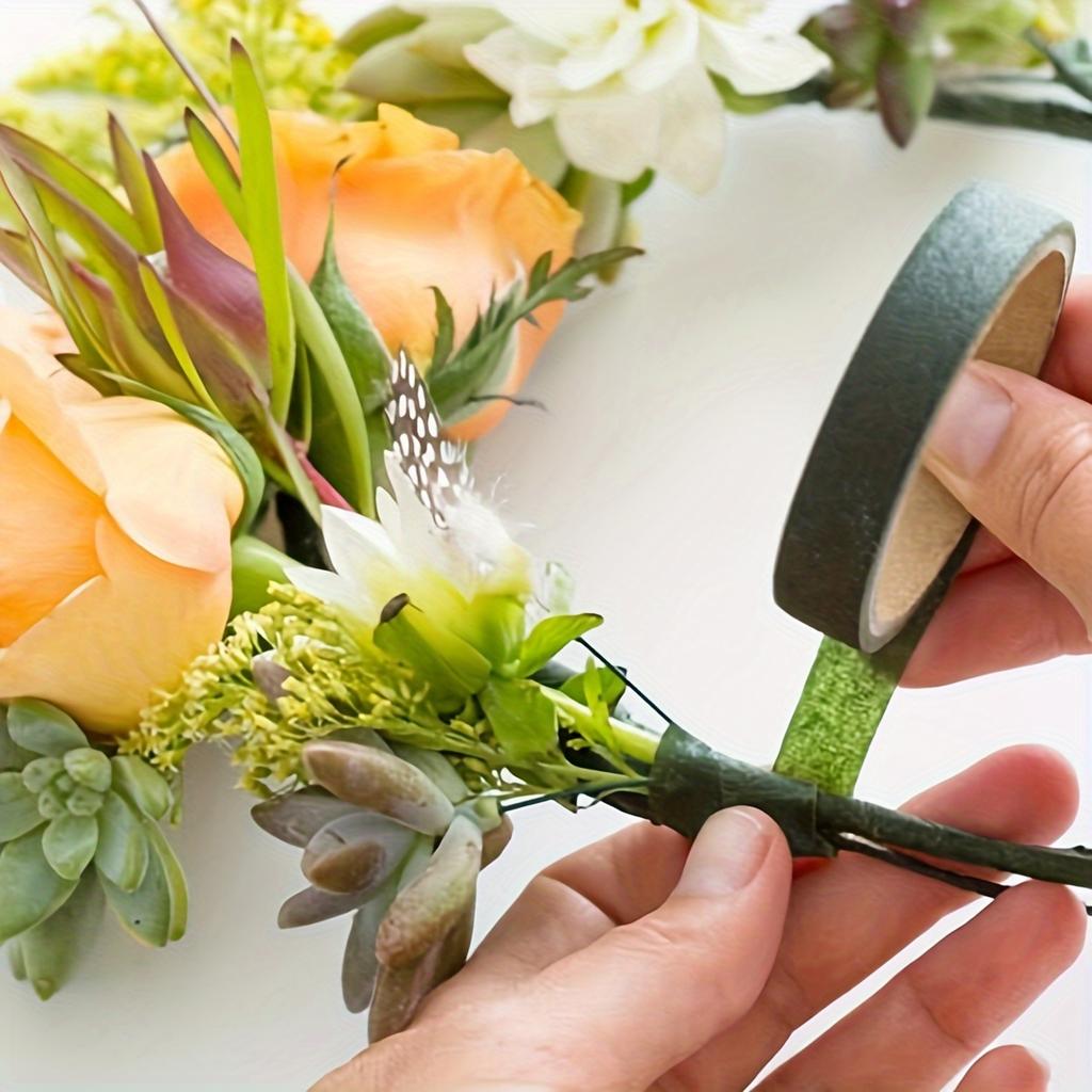 1 Rolls Floral Gardening Tape - 20m Self-Adhesive Green Floral Stem Tape - DIY Craft Material for Bouquet Wrapping, Wedding Supplies and Decoration