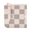 Louis Vuitton Romy Woven Zipper Head Checkerboard Print Coated Canvas Card Holder Women Card Holder Cream Purple N40922