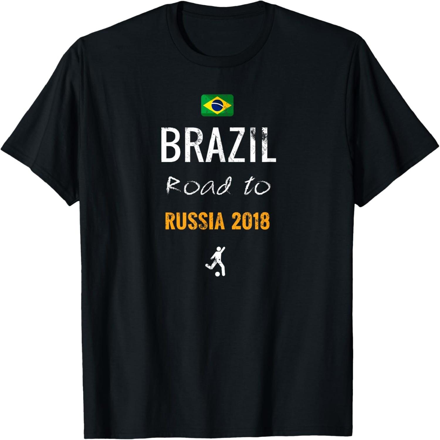 Brazil Road to Russia Soccer Men Women Boys girls t shirt S