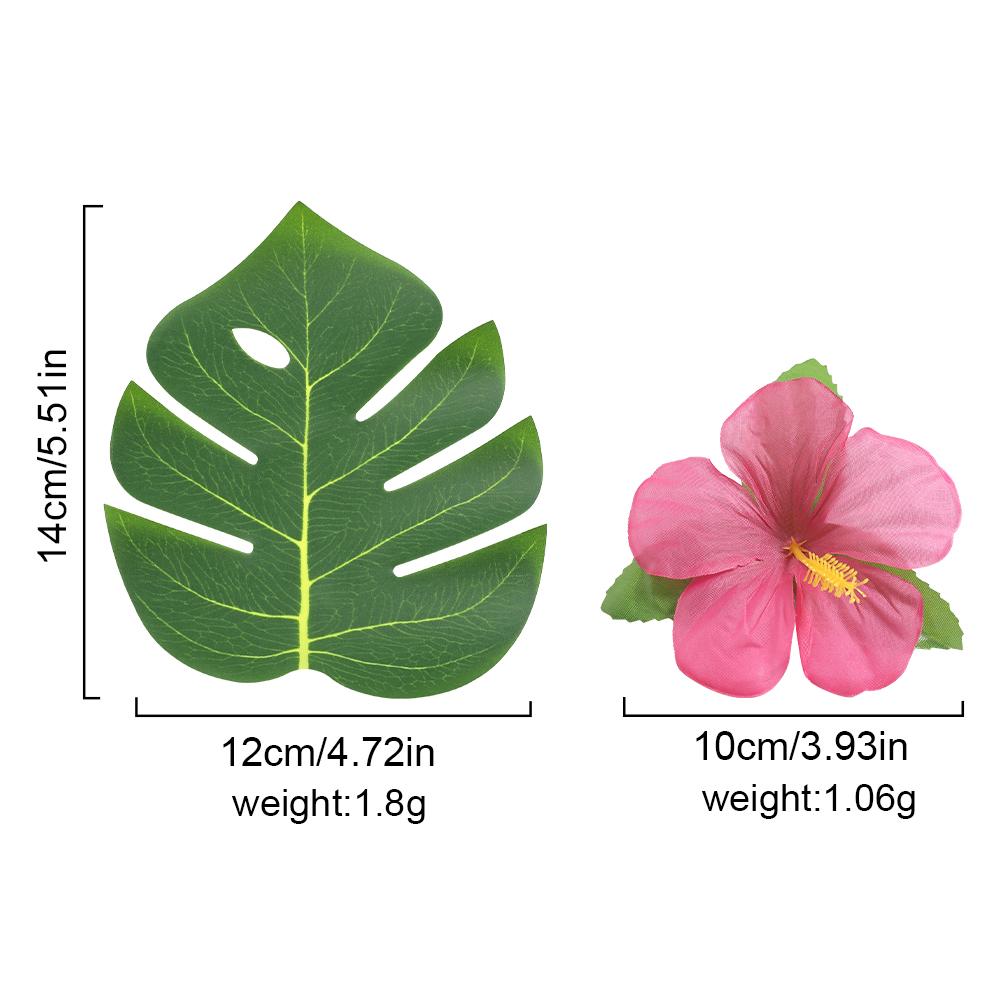 48Pcs Artificial Palm Leaf Flowers Heads Fake Leaf Hawaiian Jungle Beach Theme Birthday Party Dining Table Wedding Decoration